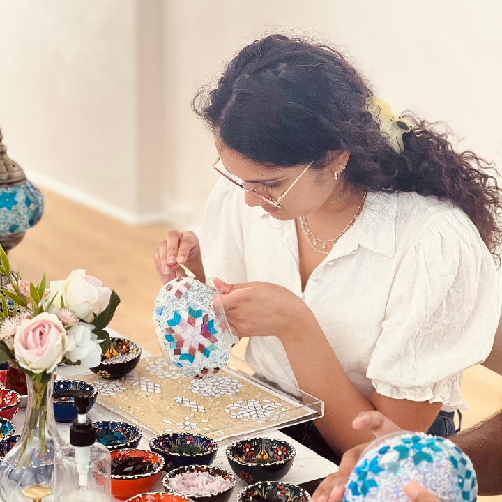 Gift Card, Things to do in Sydney, Turkish Mosaic Lamp Class, Mosaic Classes, Mosaic Sessions, Art Masterclass, Sultan's Treasures, Mosaic Classes in Sydney, Istanbul Grand Bazaar, Classbento Classes, Creative Workshops, Handcrafted Gifts, Unique Experiences, Sydney Events, Artistic Sessions, Craft Classes, DIY Mosaic, Cultural Activities, Artisanal Gifts, Craftmanship, Sydney Art Scene, Artistic Experiences, Turkish Art, Creative Gifts.