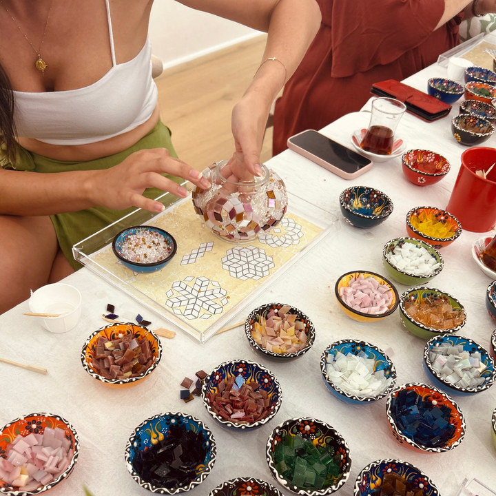 Gift Card, Things to do in Sydney, Turkish Mosaic Lamp Class, Mosaic Classes, Mosaic Sessions, Art Masterclass, Sultan's Treasures, Mosaic Classes in Sydney, Istanbul Grand Bazaar, Classbento Classes, Creative Workshops, Handcrafted Gifts, Unique Experiences, Sydney Events, Artistic Sessions, Craft Classes, DIY Mosaic, Cultural Activities, Artisanal Gifts, Craftmanship, Sydney Art Scene, Artistic Experiences, Turkish Art, Creative Gifts.