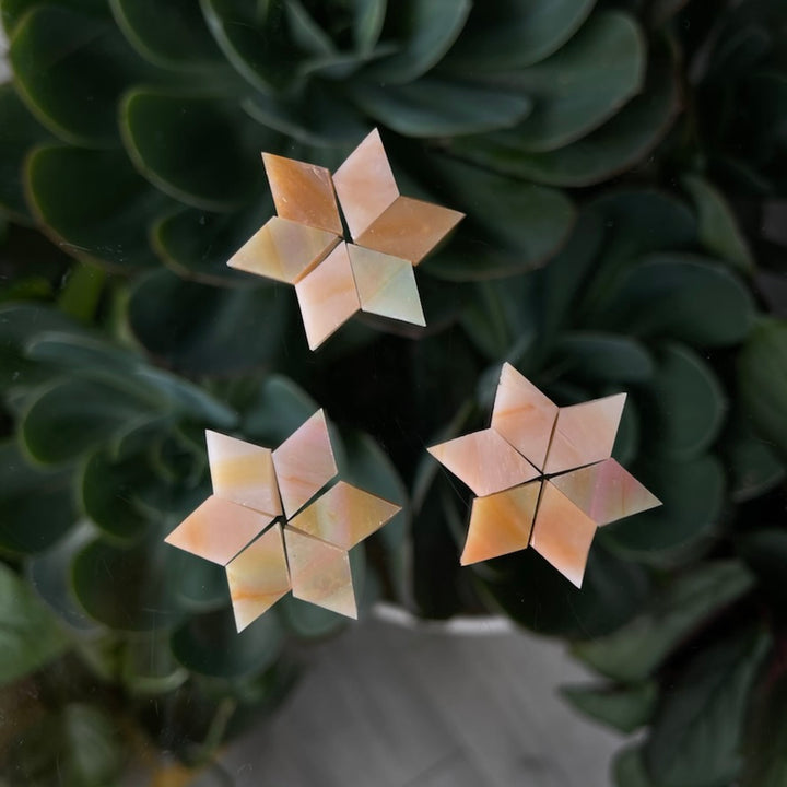 Sunstone Opal: Hand-cut Stained Glass Mosaic