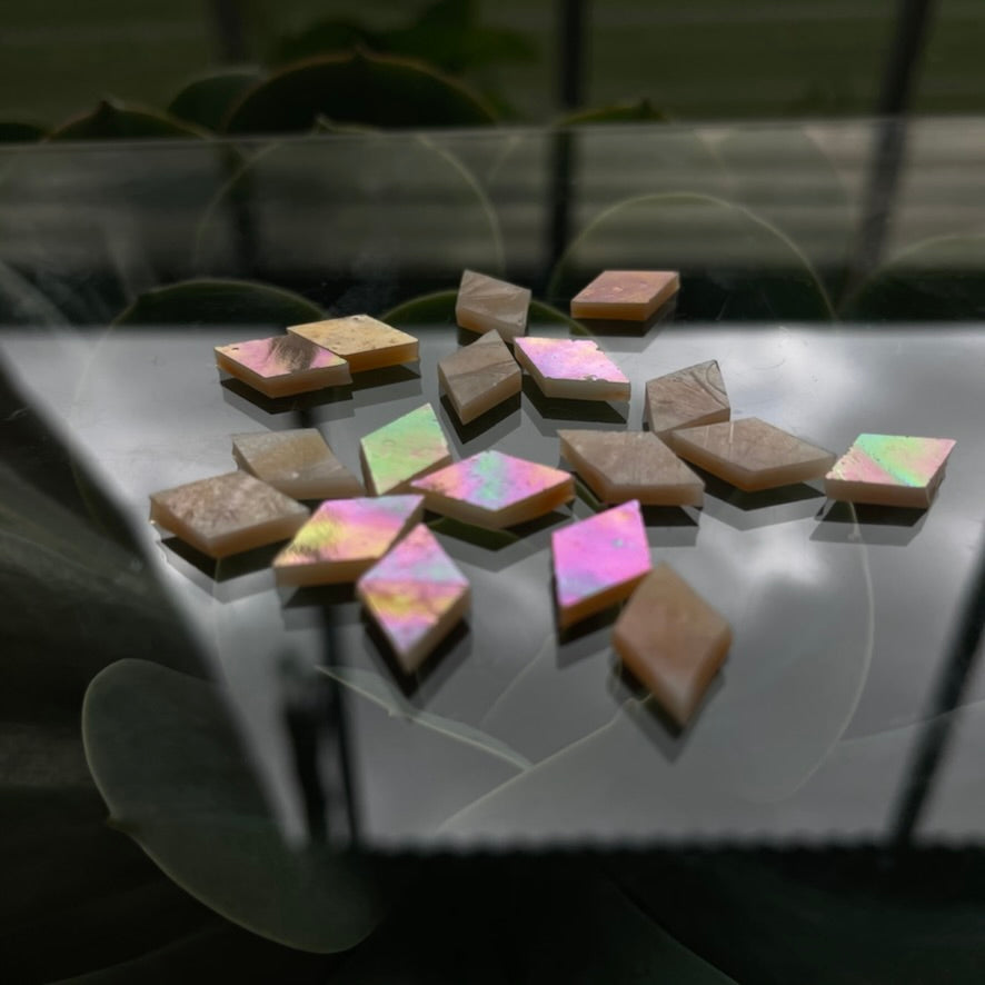 Sunstone Opal: Hand-cut Stained Glass Mosaic