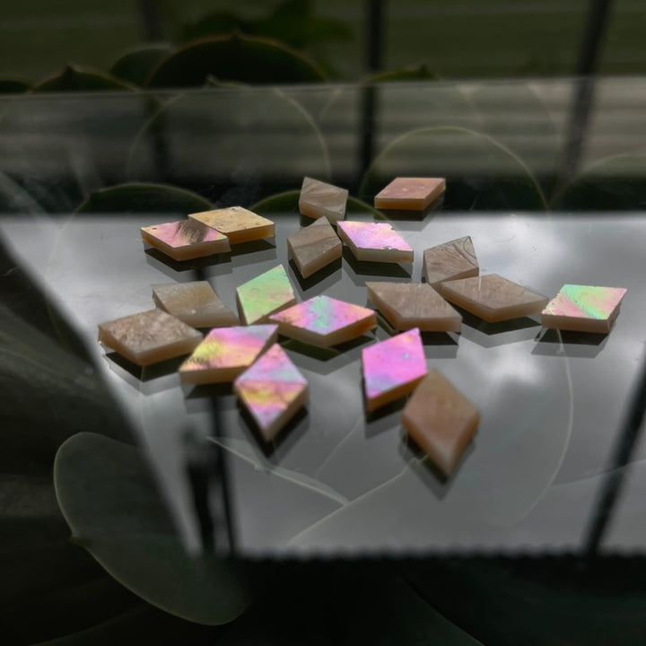 Sunstone Opal: Hand-cut Stained Glass Mosaic