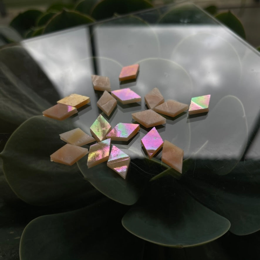 Sunstone Opal: Hand-cut Stained Glass Mosaic