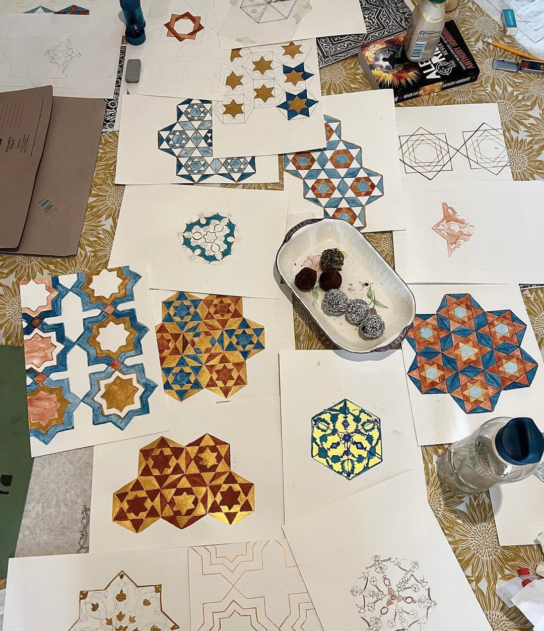 Watercolour Painting: Islamic Geometry